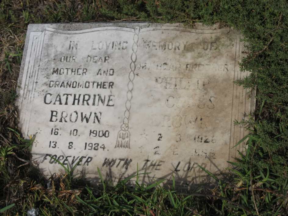 BROWN Cathrine 1900-1984 :: BROWN Phillip Jacobus 1926-19??