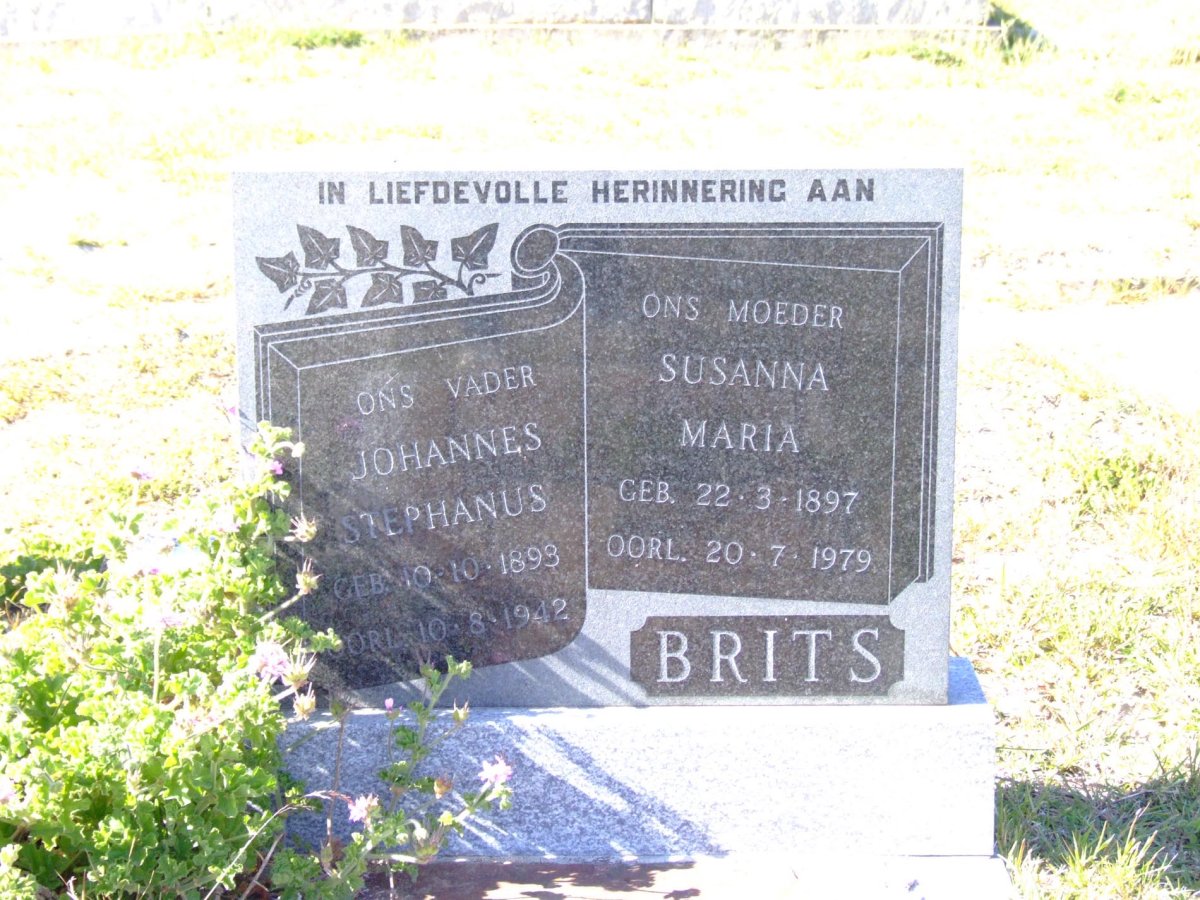 BRITS Johannes Stephanus 1893-1942 &amp; Susanna Maria 1897-1979