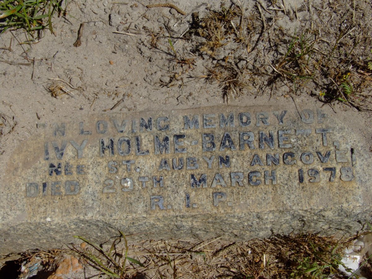 BARNETT Ivy, HOLME nee ST. AUBYN ANGOVE -1978