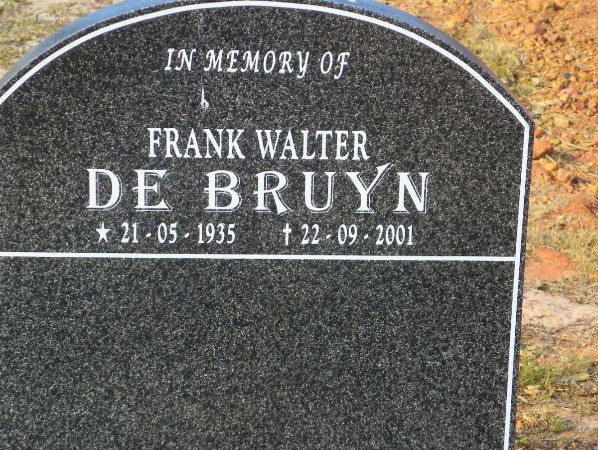 BRUYN Frank Walter, de 1935-2001