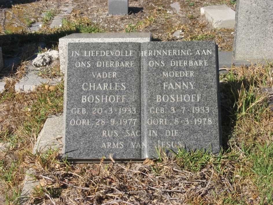 BOSHOFF Charles 1933-1977 &amp; Fanny 1933-1978