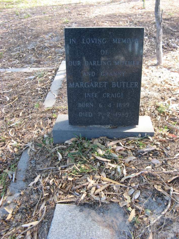 BUTLER Margaret nee CRAIG 1899-1985