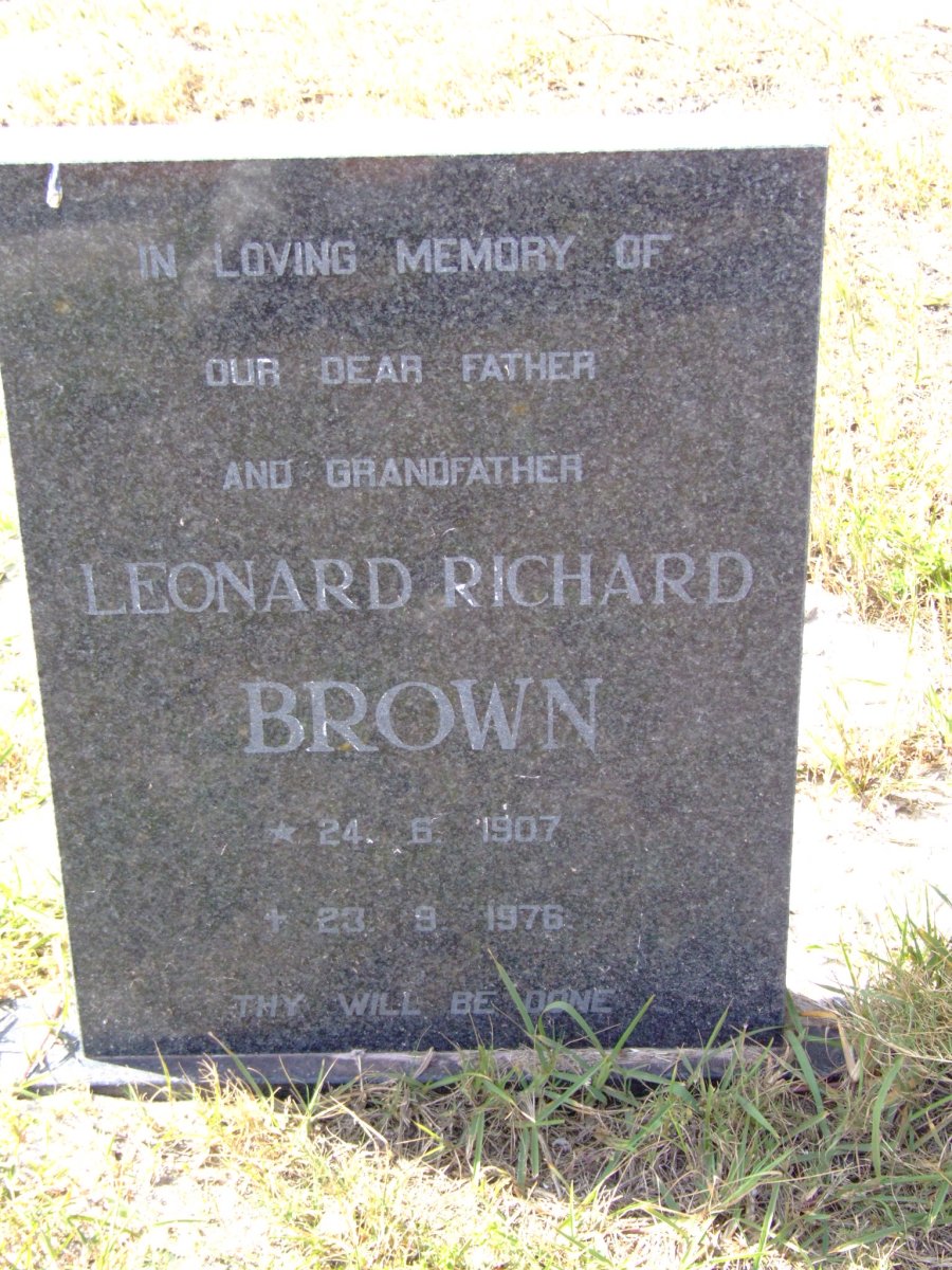 BROWN Leonard Richard 1907-1976