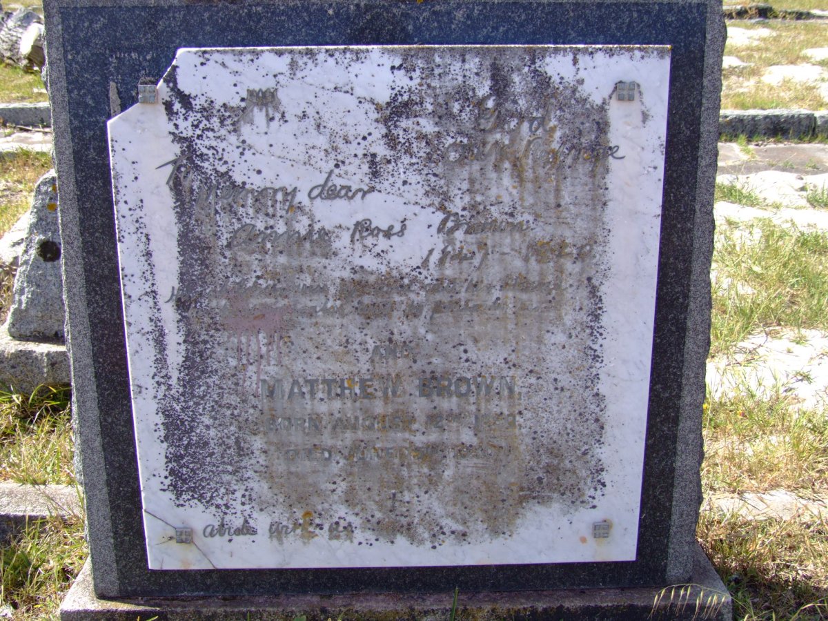 BROWN Matthew 1850-1930 &amp; Annie Ross 1847-192?