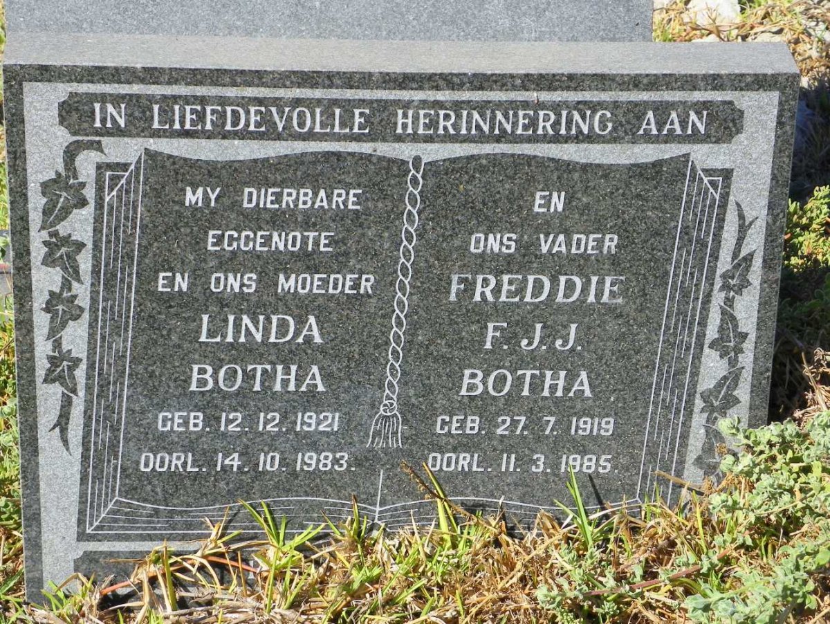 BOTHA Freddie F.J.J. 1919-1985 &amp; Linda 1921-1983
