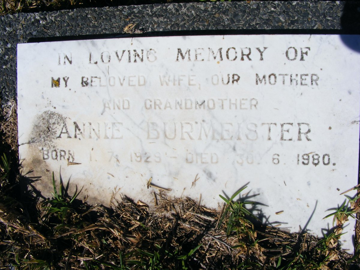 BURMEISTER Annie 1929-1980