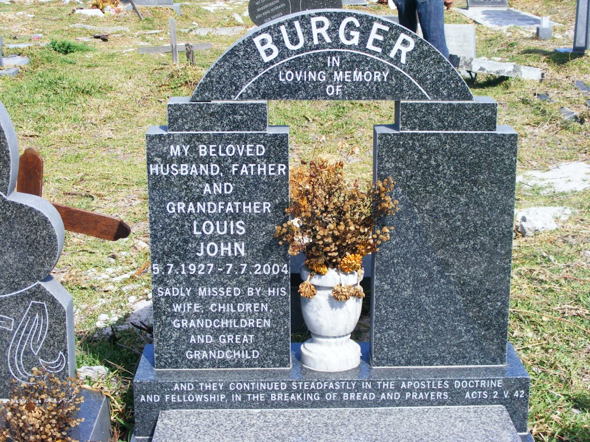 BURGER Louis John 1927-2004