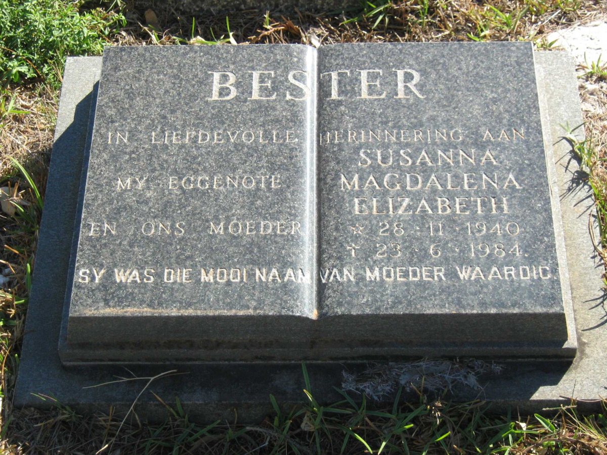 BESTER Susanna Magdalena Elizabeth 1940-1984