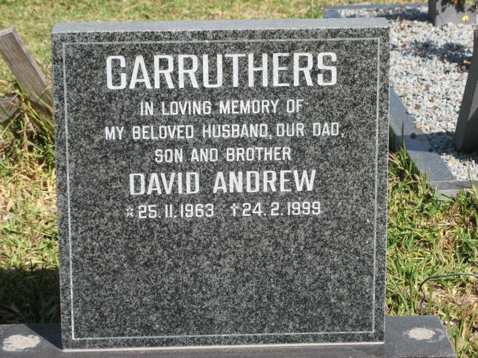 CARRUTHERS David Andrew 1963-1999