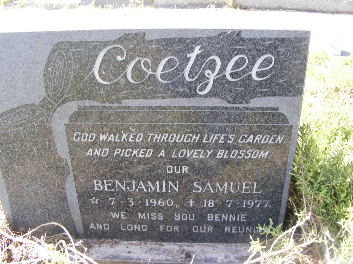 COETZEE Benjamin Samuel 1960-1977