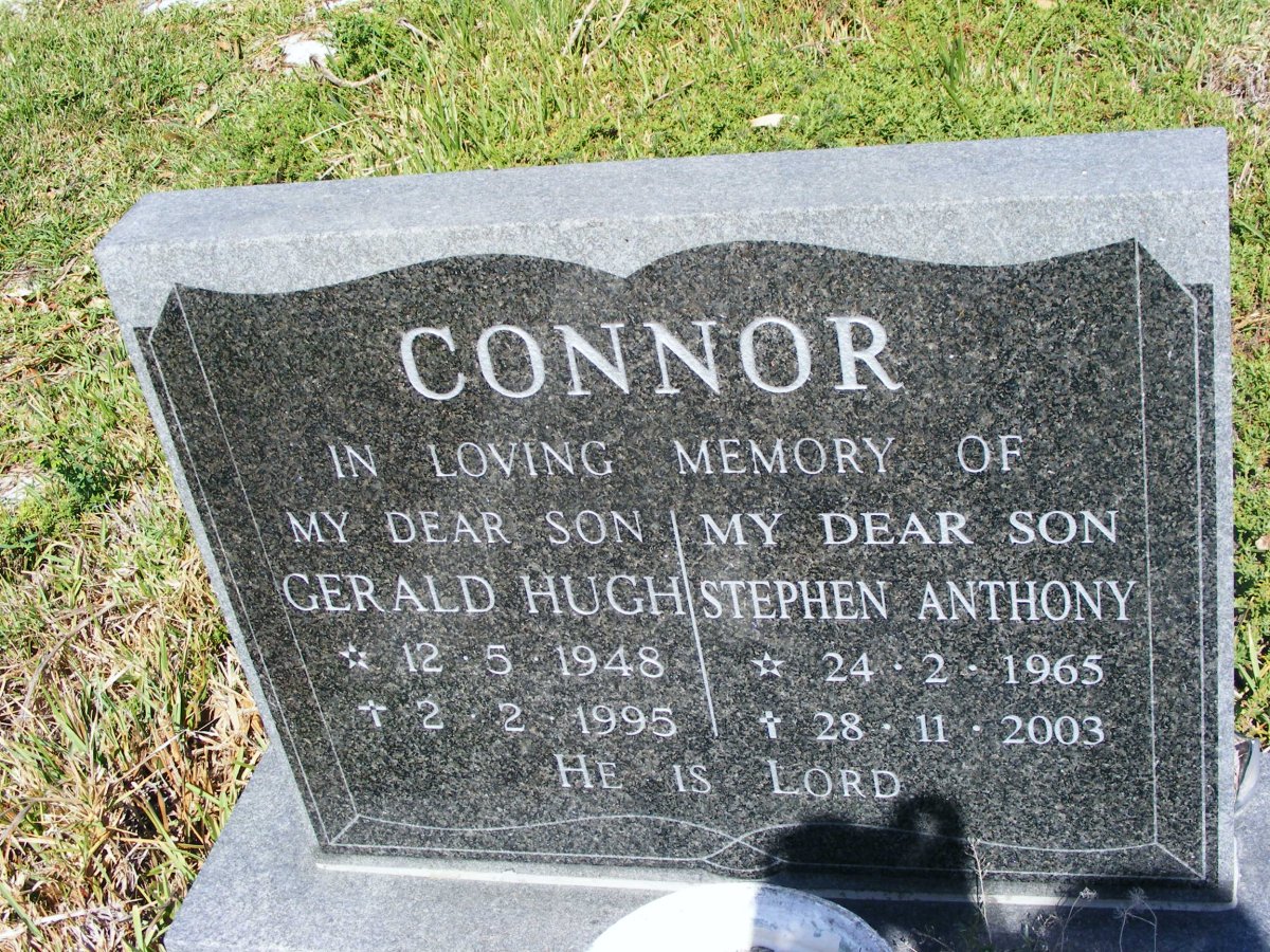 CONNOR Gerald Hugh 1948-1995 &amp; Stephen Anthony 1965-2003