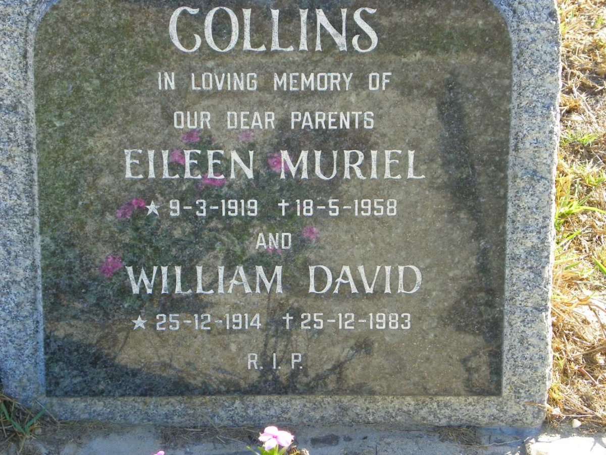 COLLINS William David 1914-1983 &amp; Eileen Muriel 1919-1958