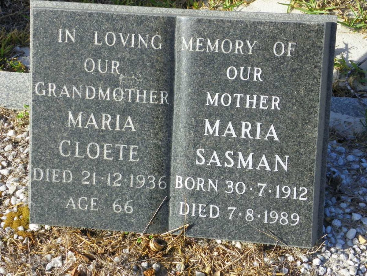 CLOETE Maria -1936 :: SASMAN Maria 1912-1989