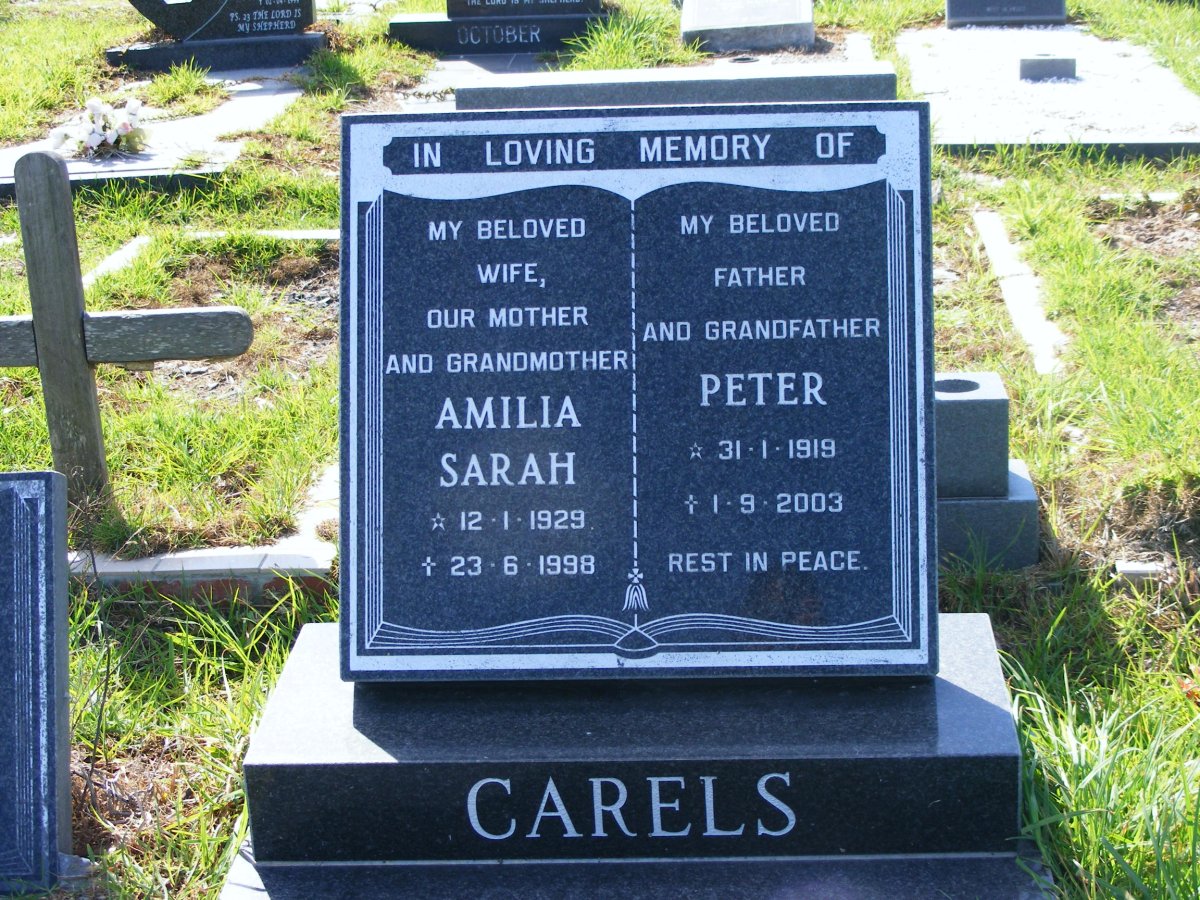 CARELS Peter 1919-2003 &amp; Amilia Sarah 1929-1998