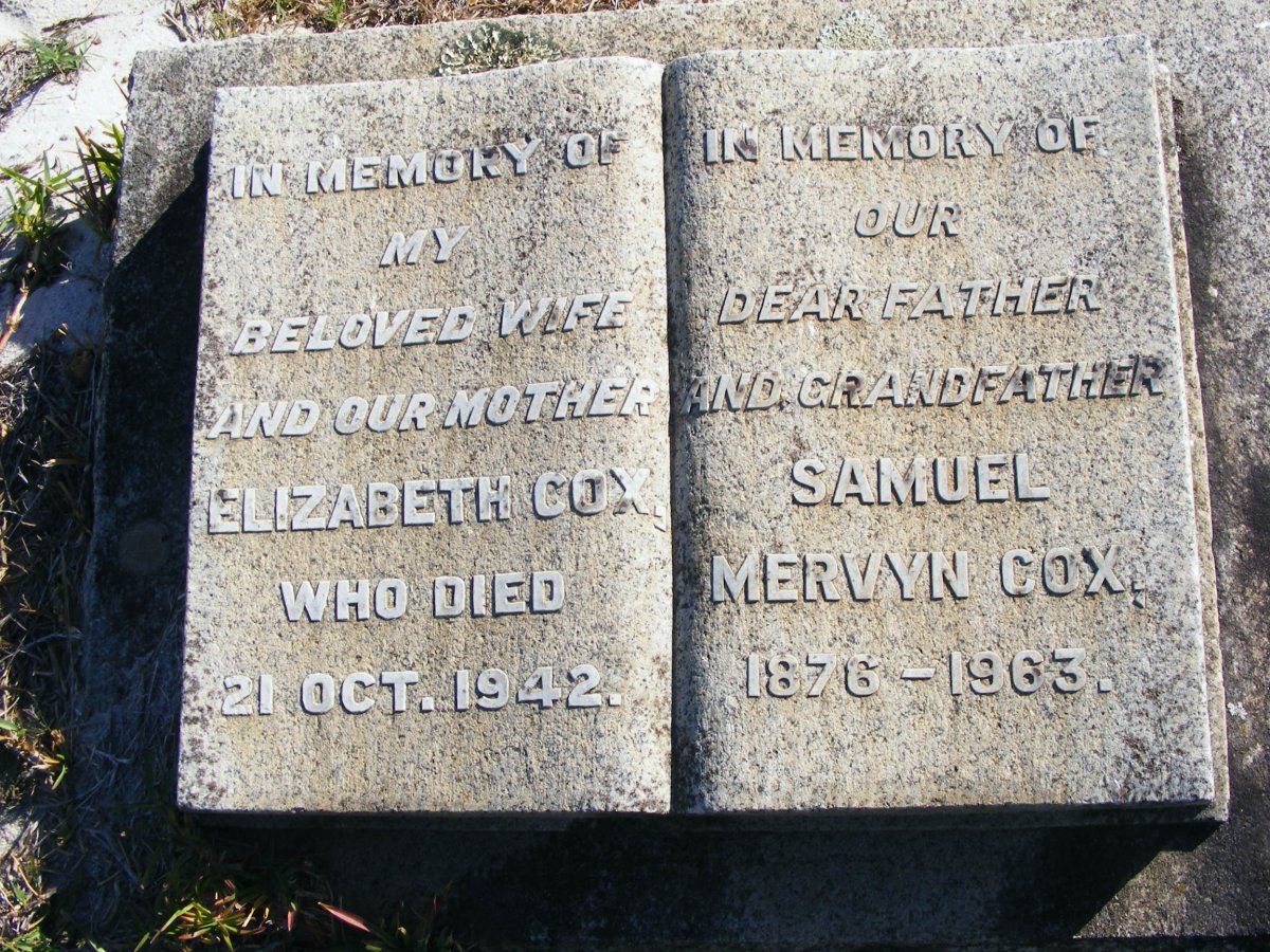 COX Samuel Mervyn 1876-1963 &amp; Elizabeth -1942