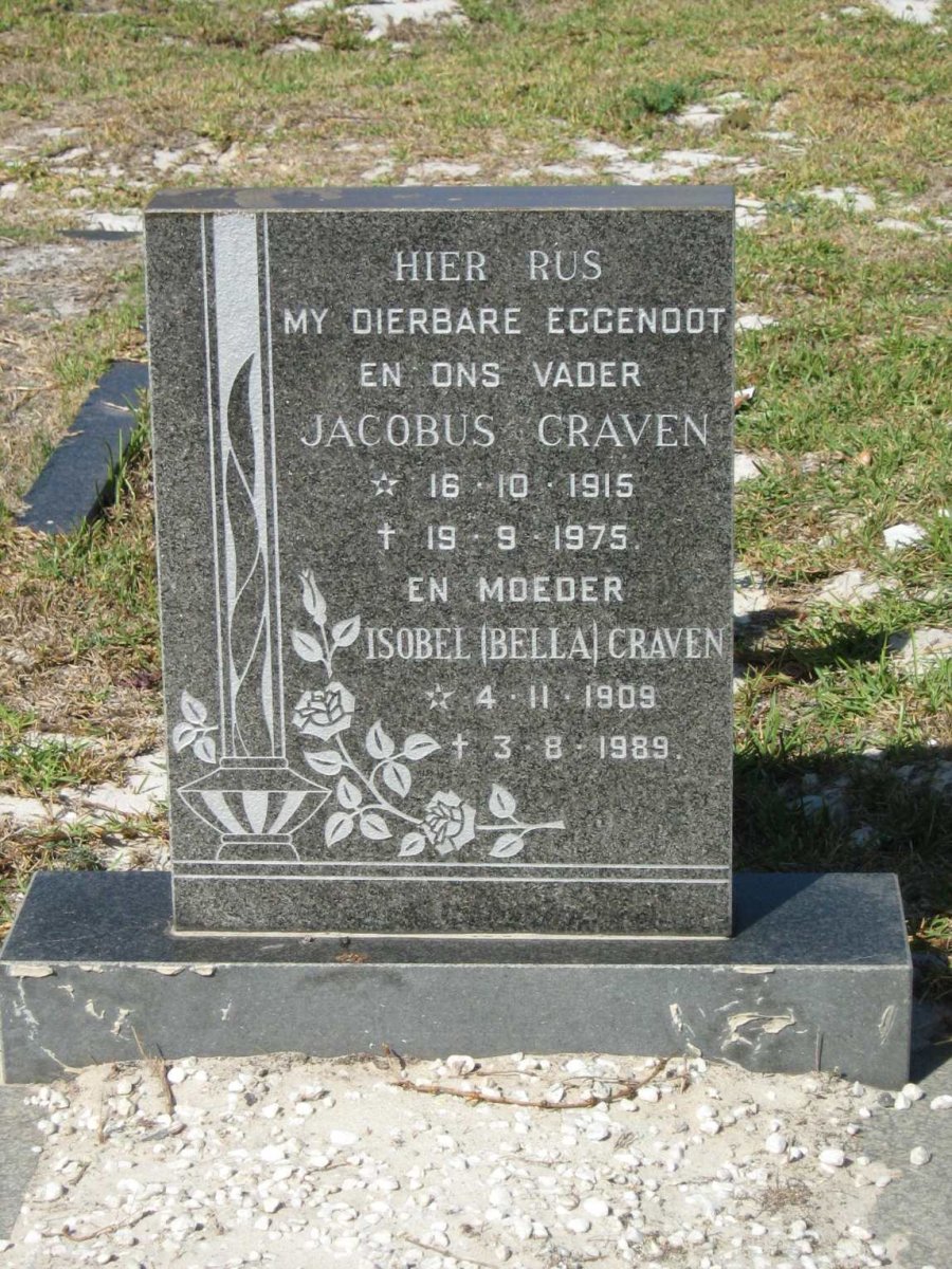 CRAVEN Jacobus 1915-1975 &amp; Isobel 1909-1989