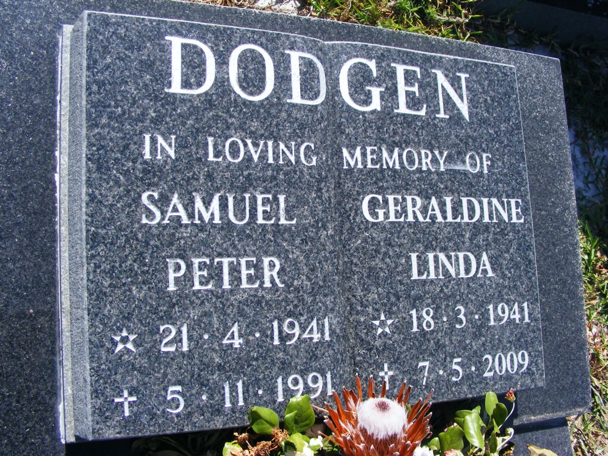 DODGEN Samuel Peter 1941-1991 &amp; Geraldine Linda 1941-2009