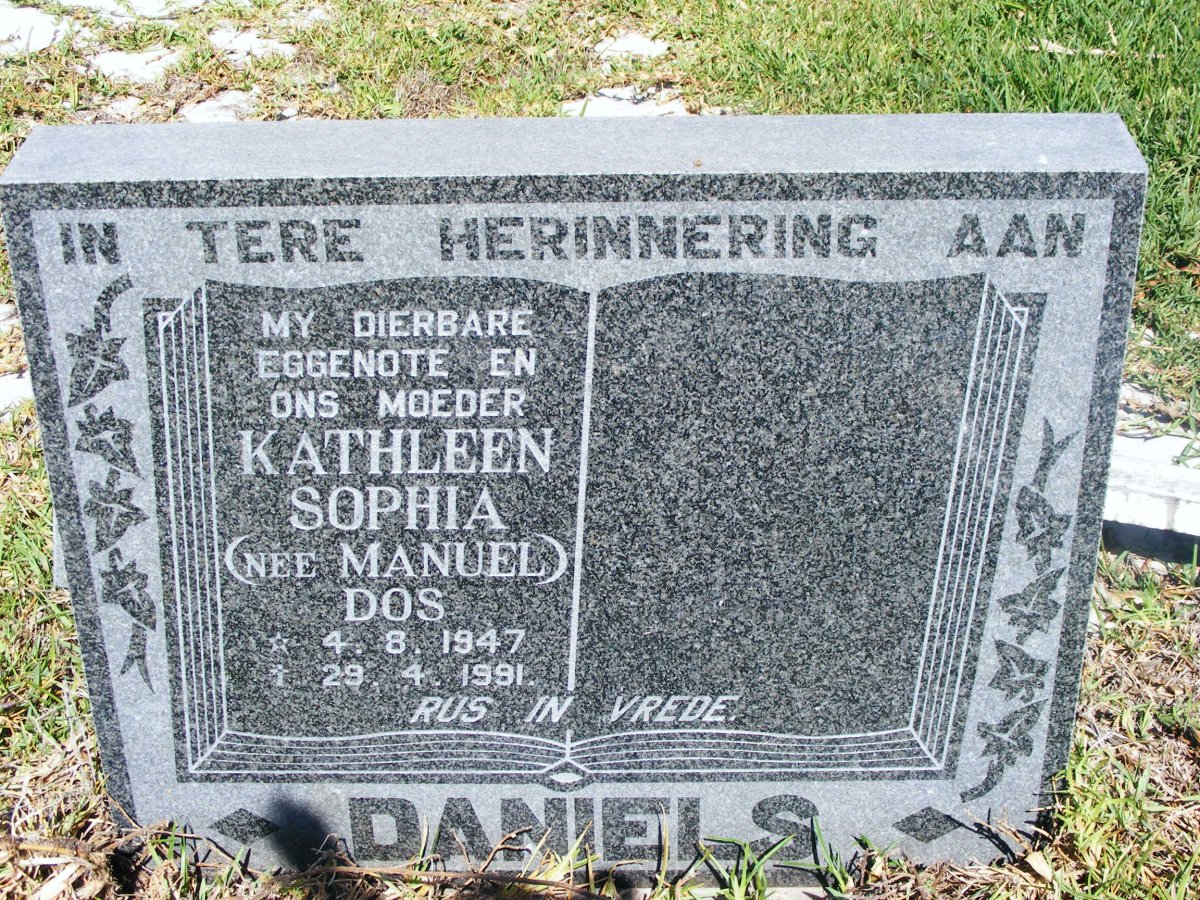 DANIELS Kathleen Sophia nee MANUEL 1947-1991