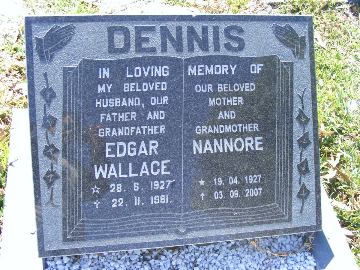 DENNIS Edgar Wallace 1927-1991 &amp; Nannore 1927-2007