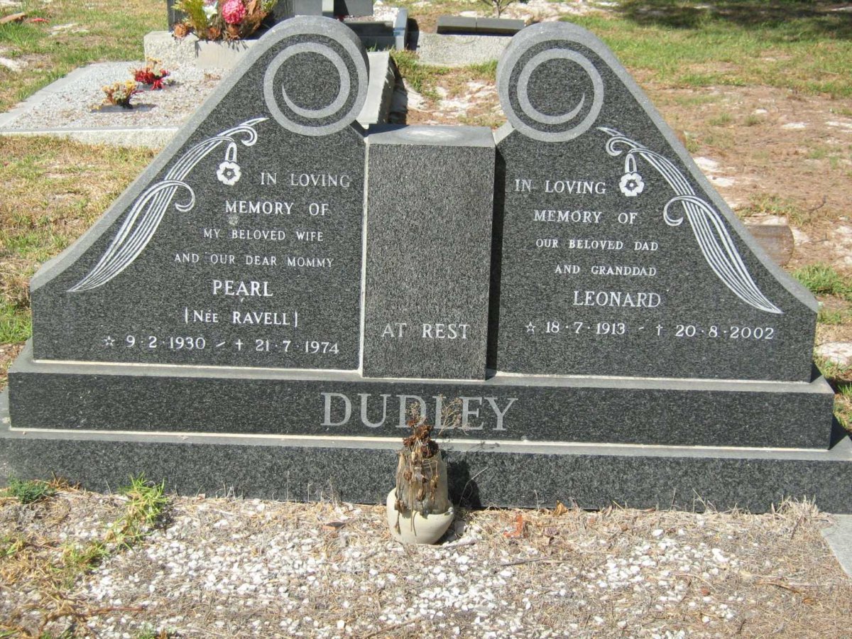 DUDLEY Leonard 1913-2002 &amp; Pearl RAVELL 1930-1974