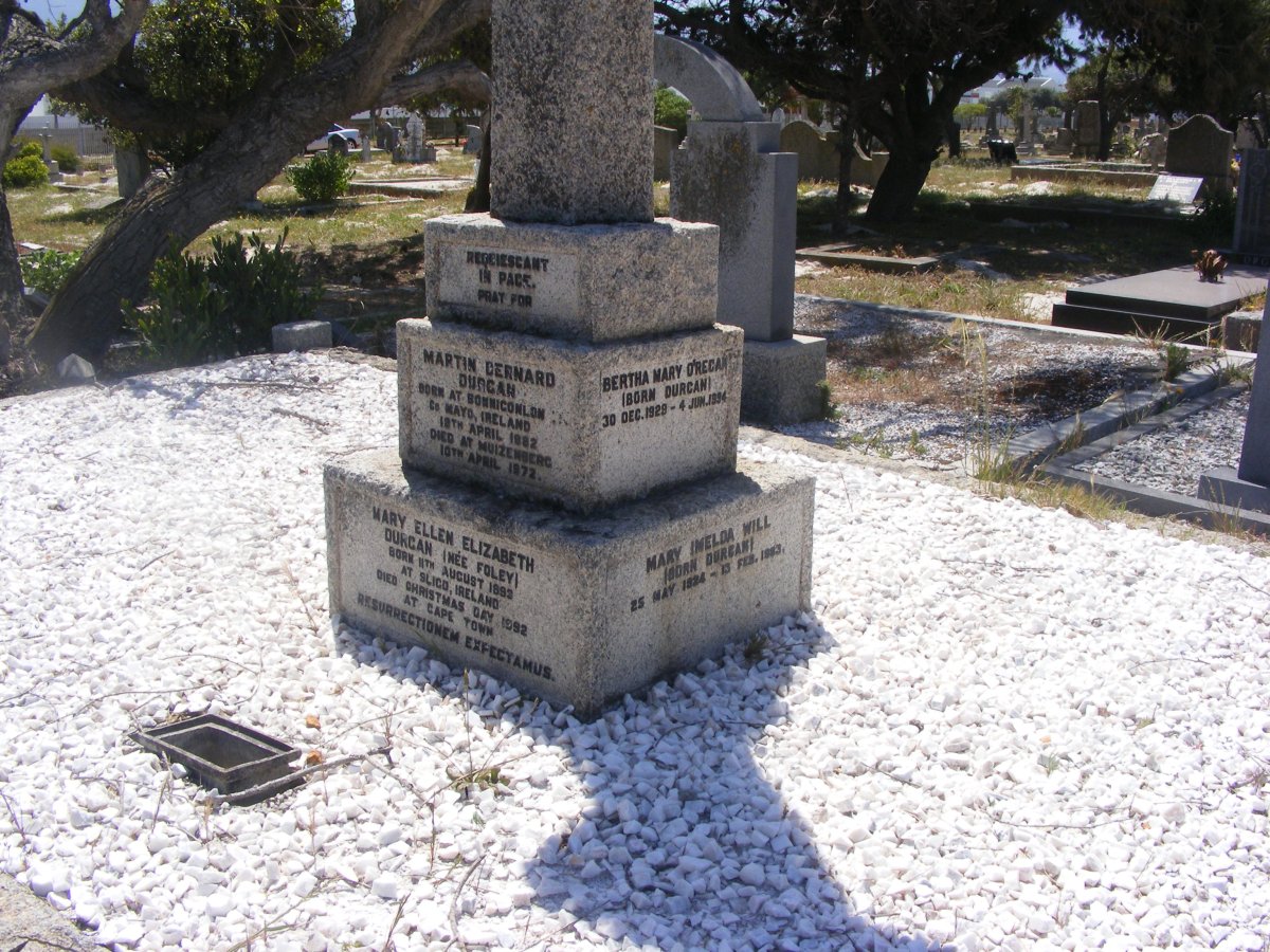 DURCAN Martin Bernard 1882-1972 &amp; Mary Ellen Elizabeth FOLEY 1893-1992
