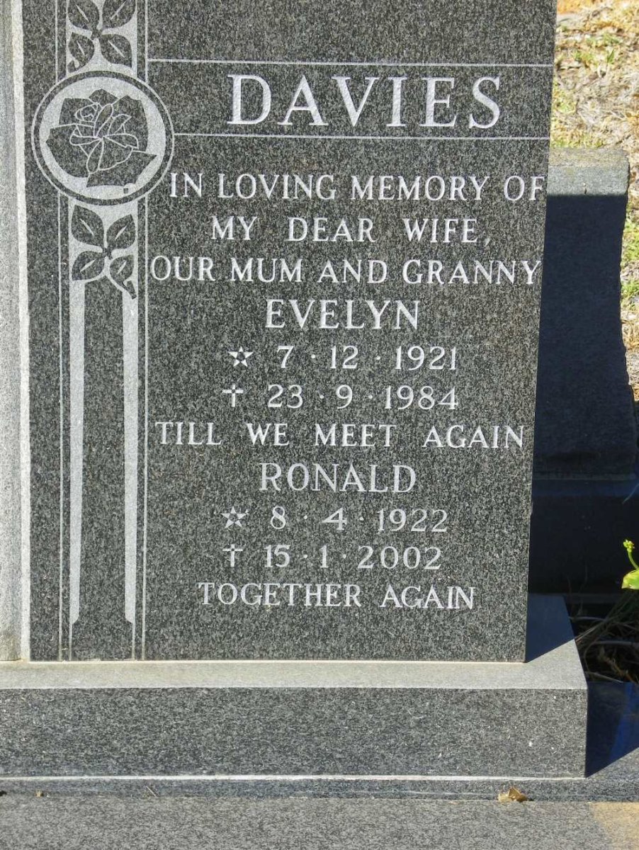 DAVIES Ronald 1922-2002 &amp; Evelyn 1921-1984