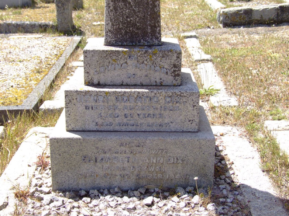 DIX Henry Horatio -1929 &amp; Elizabeth Ann BROWN -1943 