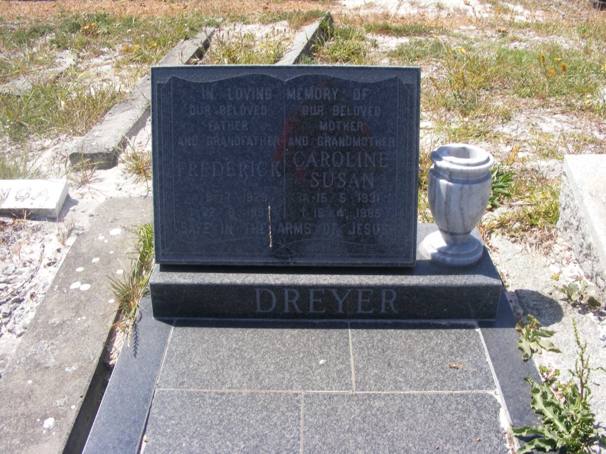 DREYER Frederick 1928-199? &amp; Caroline Susan 1931-1995