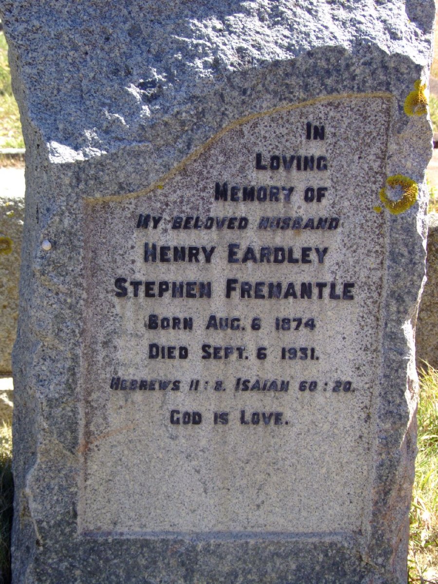 FREMANTLE Henry Eardley Stephen 1874-1931