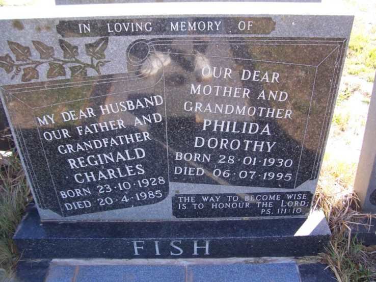 FISH Reginald Charles 1928-1985 &amp; Philida Dorothy 1930-1995