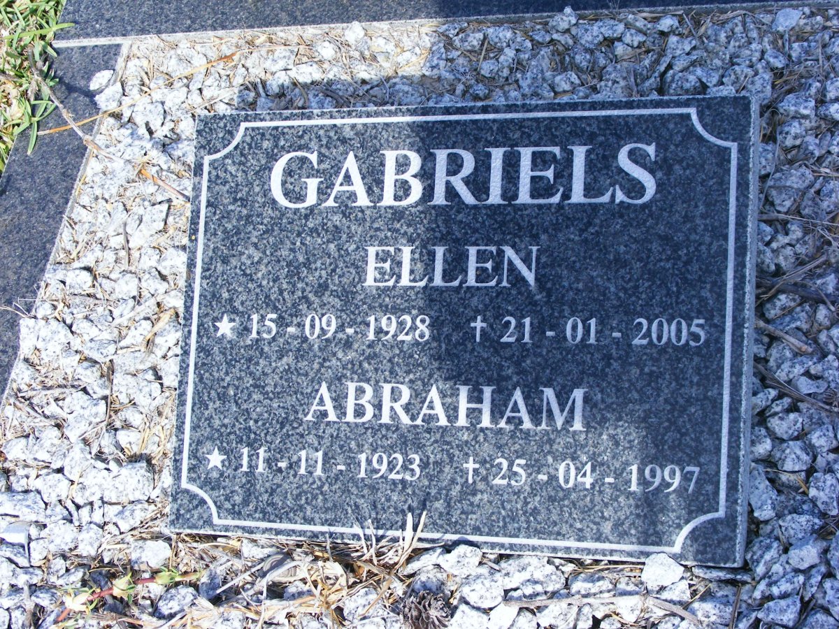 GABRIELS Abraham 1923-1997 &amp; Ellen 1928-2005