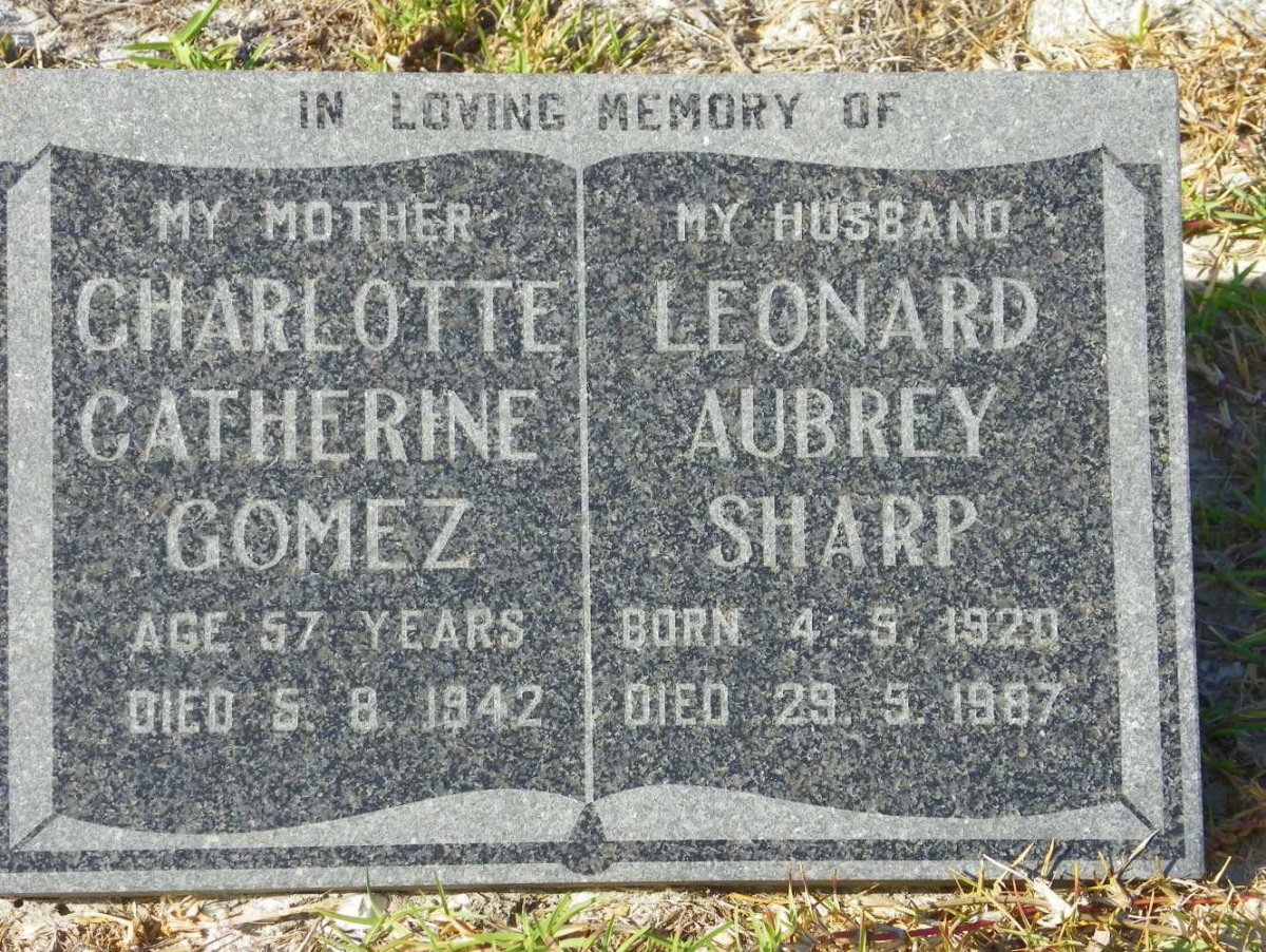 GOMEZ Charlotte Catherine -1942 :: Leonard Aubrey SHARP 1920-1987