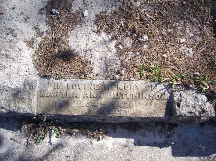 HUTCHINSON  Martha Ann 1854-1942