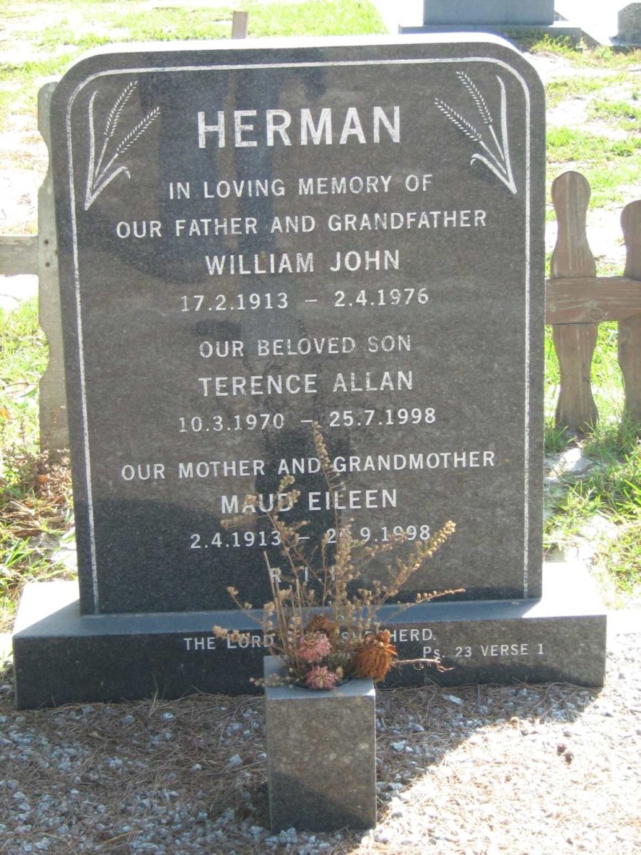 HERMAN William John 1913-1976 &amp; Maud Eileen 1913-1998 :: HERMAN Terence Allan 1970-1998