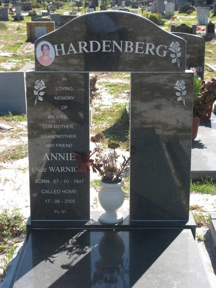 HARDENBERG Annie nee WARNICK 1947-2005