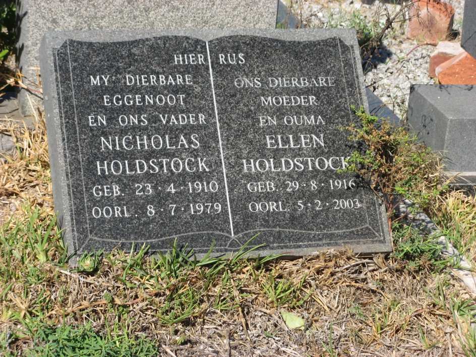 HOLDSTOCK Nicholas 1910-1979 &amp; Ellen 1916-2003
