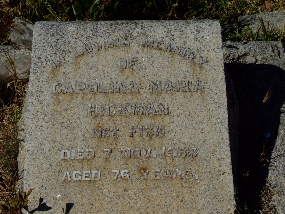HICKMAN Carolina Maria nee FISH -1956