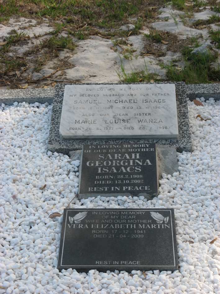 ISAACS Samuel Michael 190?-1964 &amp; Sarah Georgina 1908-2002 :: WANZA Marie Louise 1937-197?