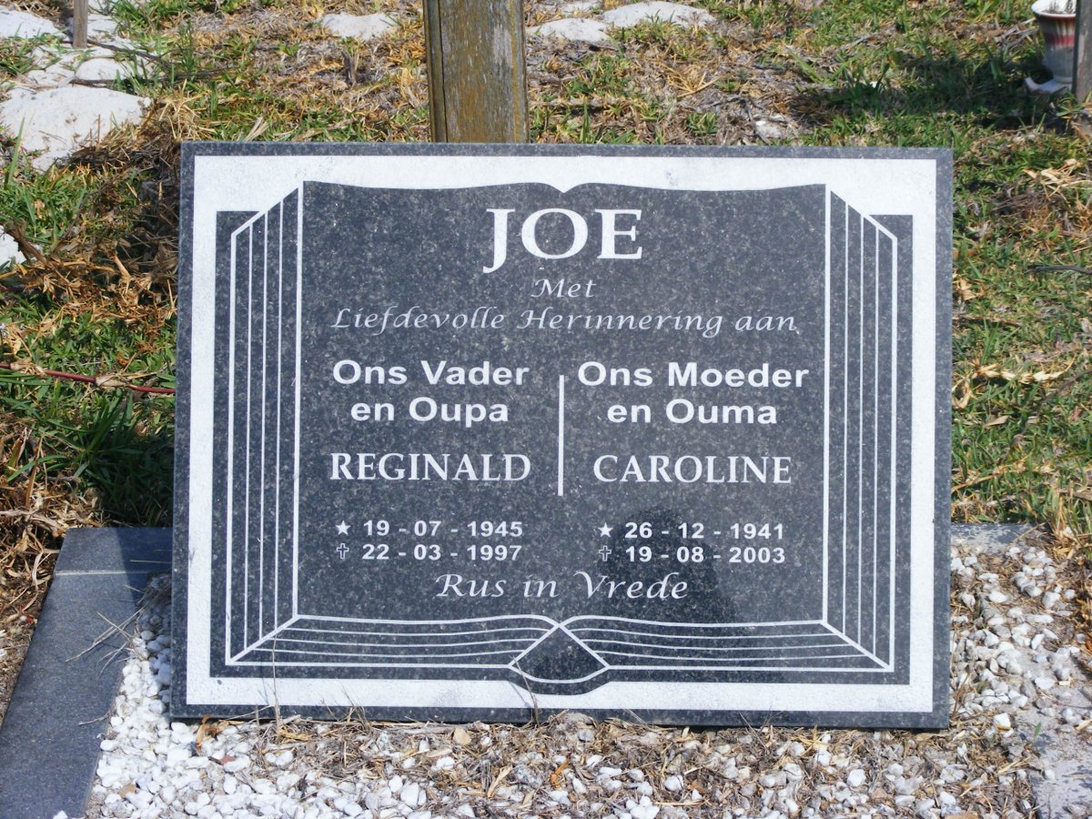 JOE Reginald 1945-1997 &amp; Caroline 1941-2003