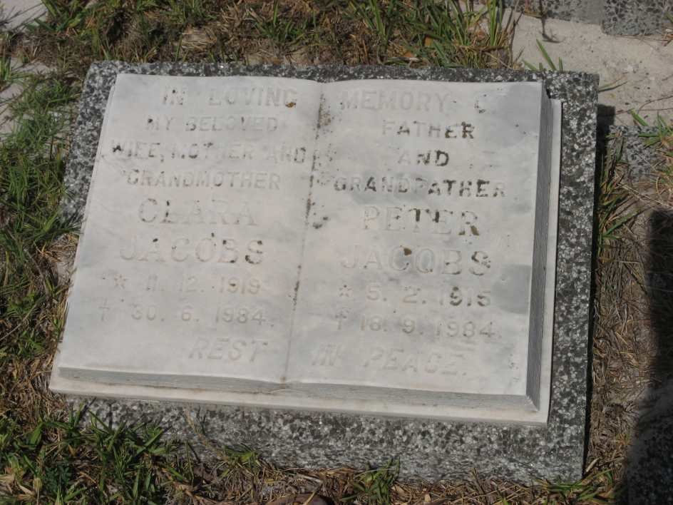 JACOBS Peter 1915-1984 &amp; Clara 1919-1084