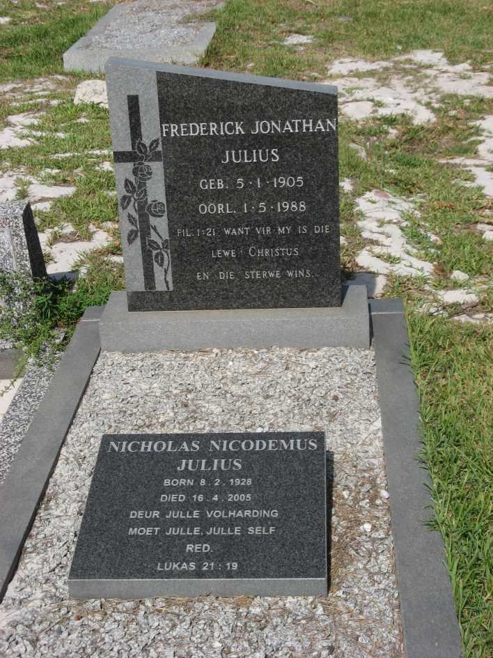 JULIUS Frederick Jonathan 1905-1988 :: JULIUS Nicholas Nicodemus 1928-2005