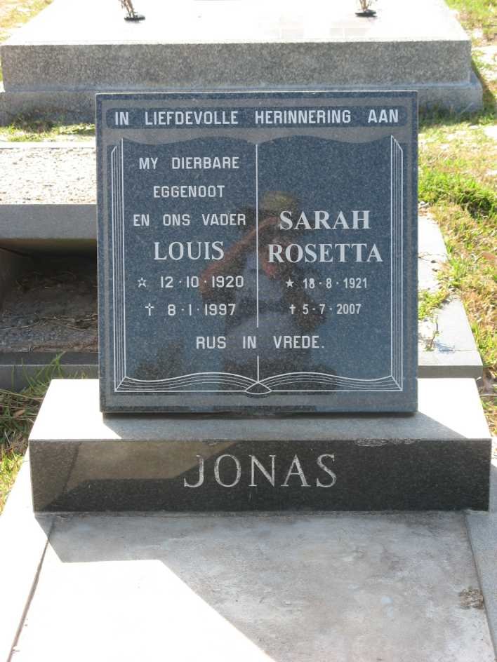 JONAS Louis 1920-1997 &amp; Sarah Rosetta 1921-2007