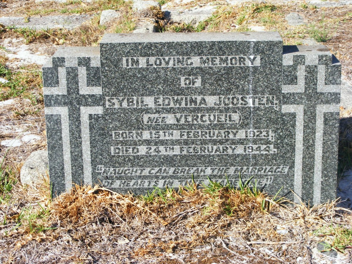 JOOSTEN Sybil Edwina nee VERCUEIL 1923-1944