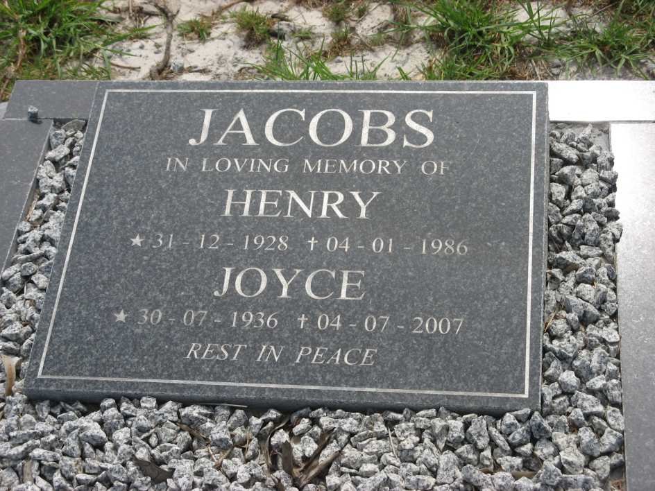 JACOBS Henry 1928-1986 &amp; Joyce 1936-2007