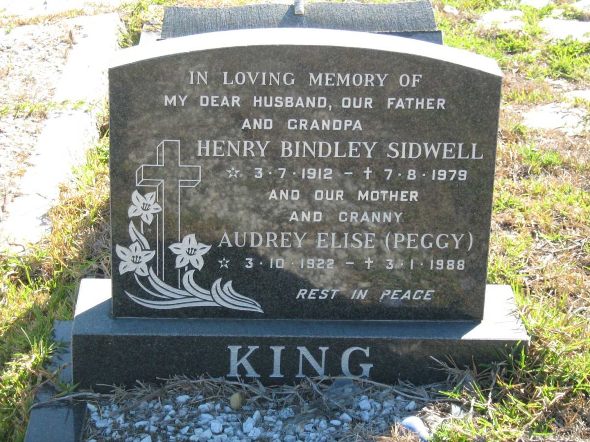 KING Henry Bindley Sidwell 1912-1979 &amp; Audrey Elise 1922-1988