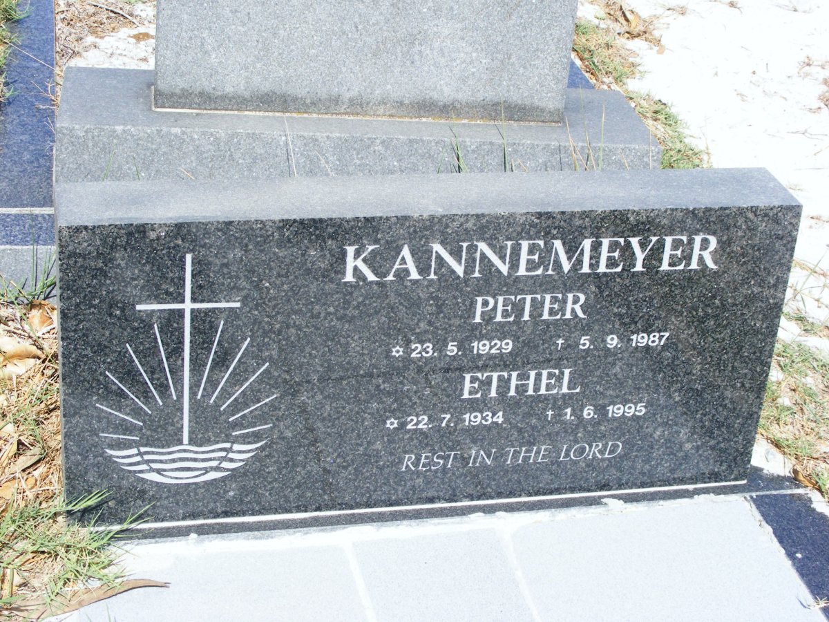 KANNEMEYER Peter 1929-1987 &amp; Ethel 1934-1995