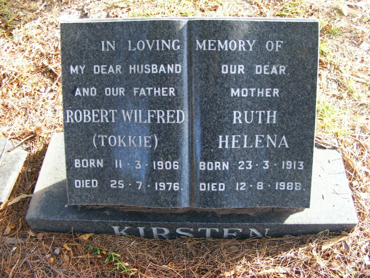 KIRSTEN Robert Wilfred 1906-1976 &amp; Ruth Helena 1913-1988