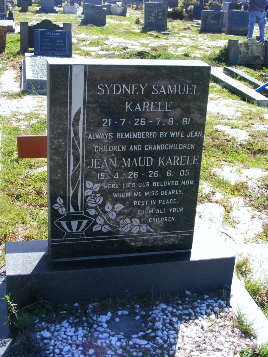 KARELE Sydney Samuel 1926-1981 &amp; Jean Maud 1926-2005