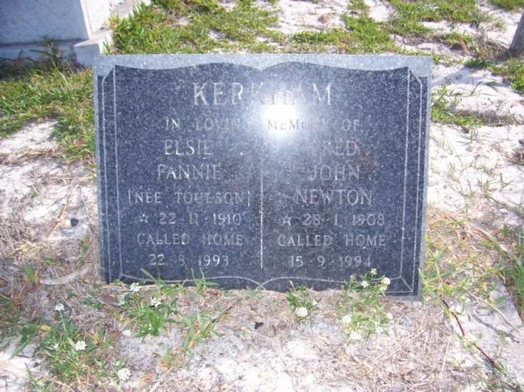 KERKHAM Fred John Newton 1908-1994 &amp; Elsie Fannie TOULSON 1910-1993