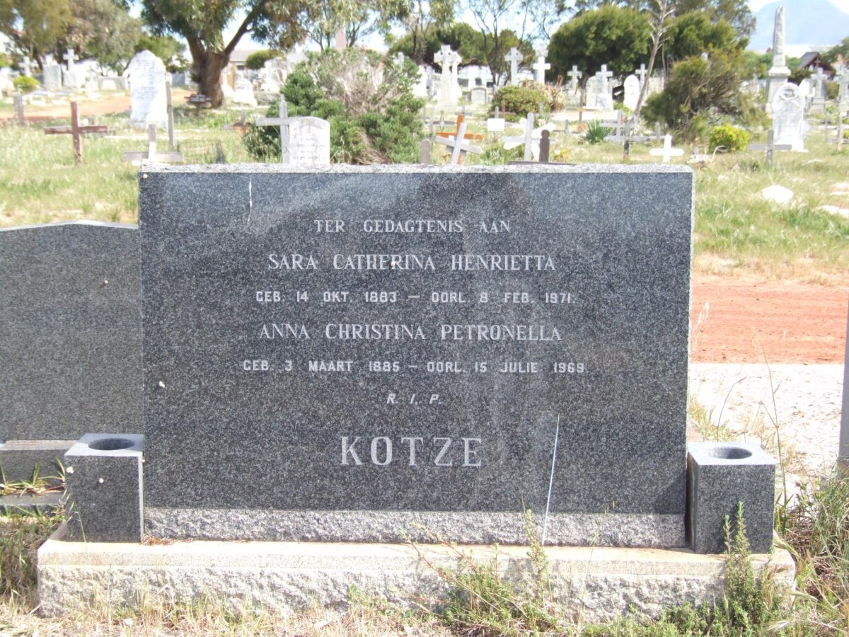 KOTZE Sara Catharina Henrietta 1883-1971 :: KOTZE Anna Christina Petronella 1885-1969